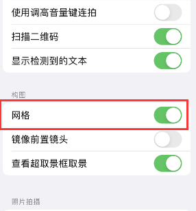 循化苹果手机维修网点分享iPhone如何开启九宫格构图功能